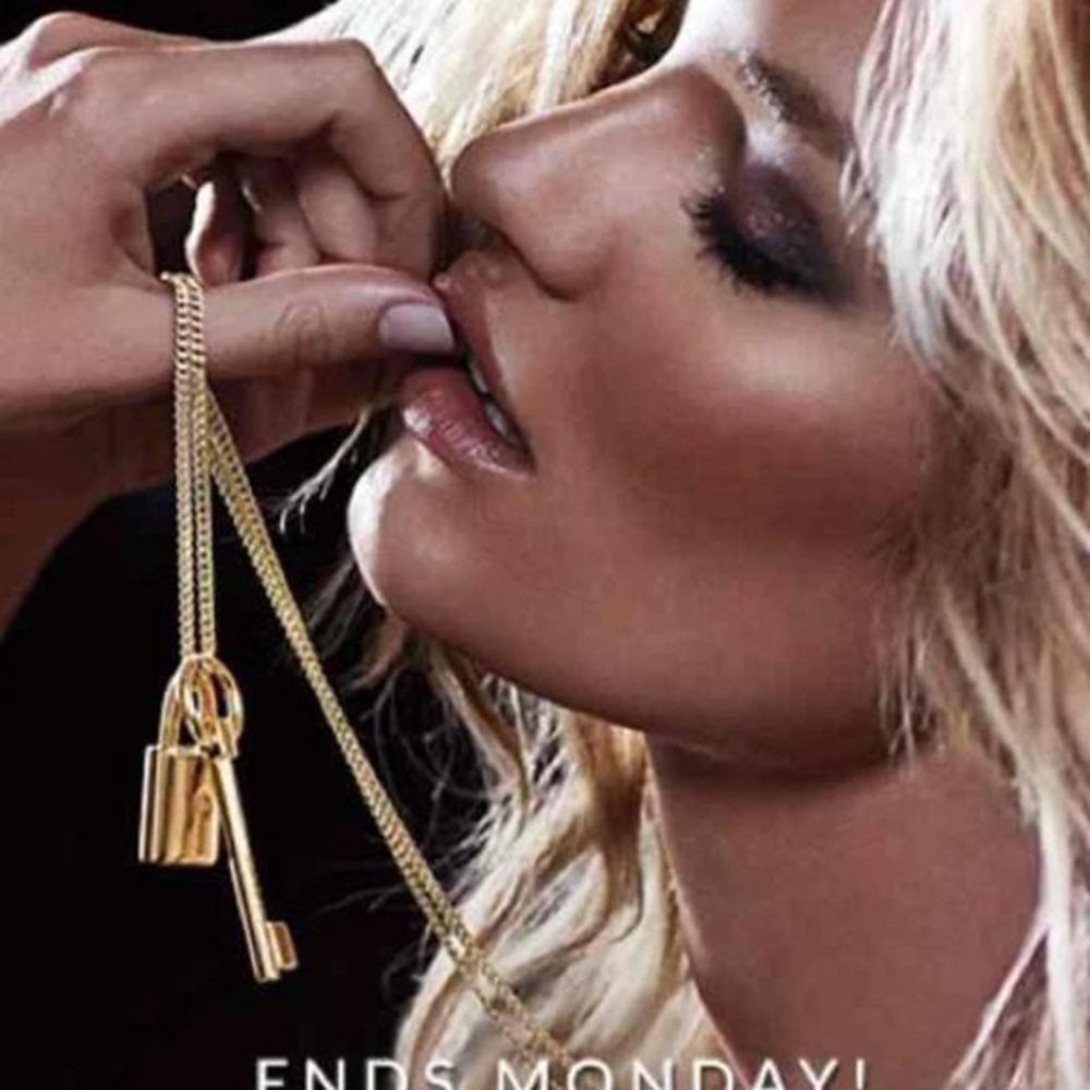 Gold key/ lock necklace never worn